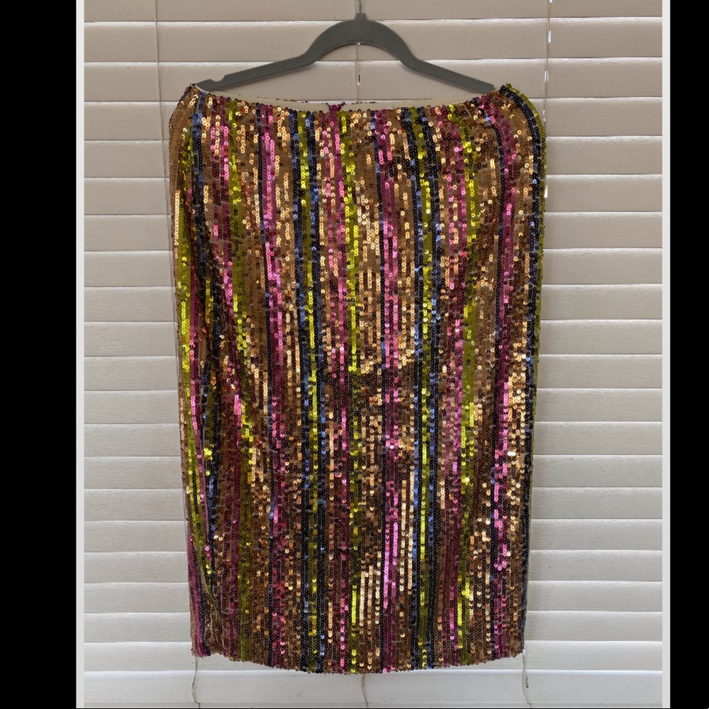 LEITH Rainbow Sequin Midi Skirt - NWT